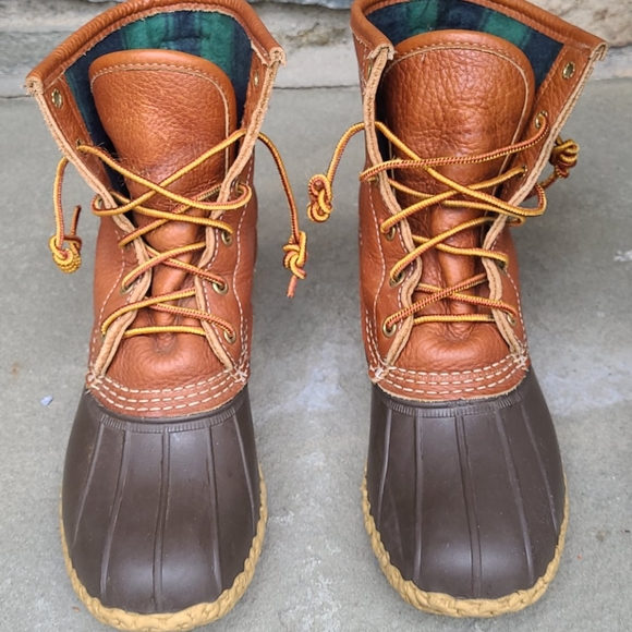 L.L.bean  flannel lined tumbled  leather  duck boo - Picture 6 of 16